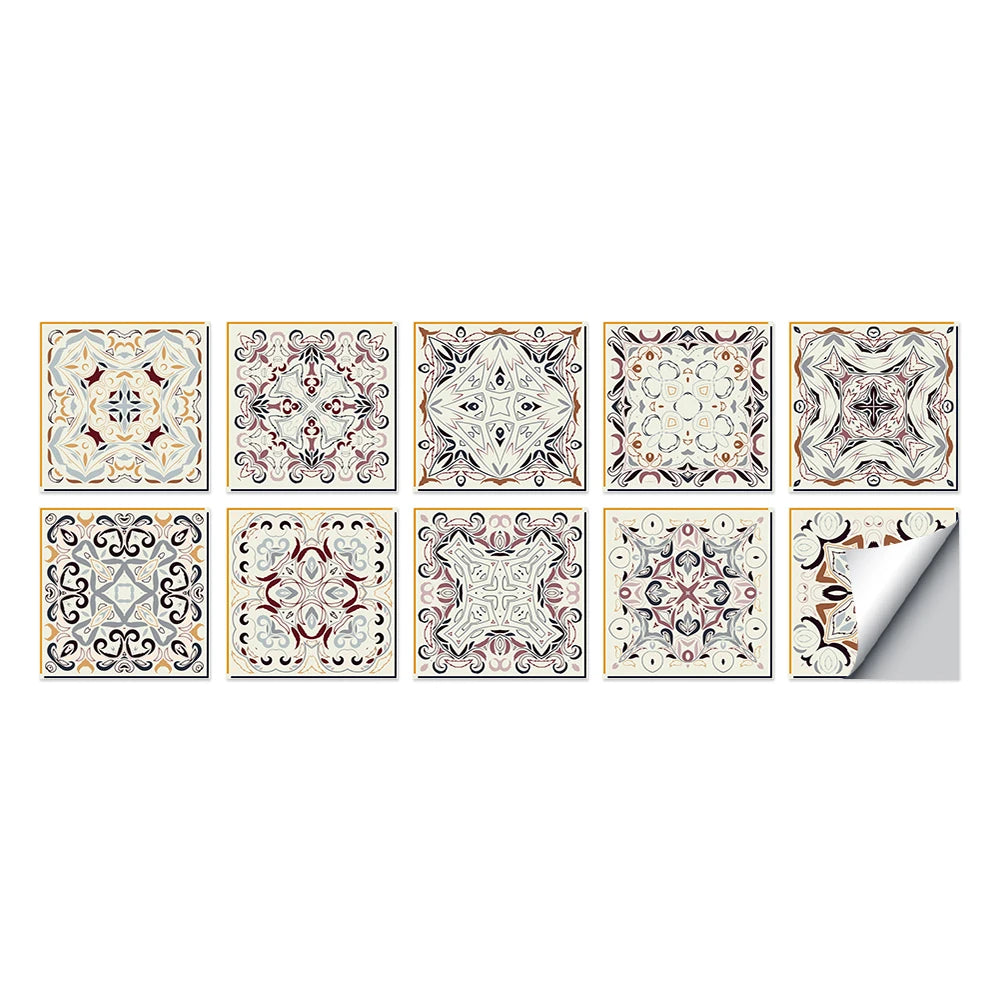 Tile Stickers Waterproof Kitchen Retro Moroccan Self Adhesive Bathroom Decal Vinyl Peel And Stick Wall Decoration Wallpaper