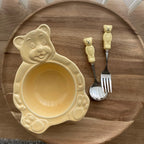 Korean Cartoon Student Tableware 2021 New INS Cute Bear Ceramic Bowls Children's Dessert Breakfast Cereal Fruit Salad Soup Bowl