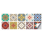 Tile Stickers Waterproof Kitchen Retro Moroccan Self Adhesive Bathroom Decal Vinyl Peel And Stick Wall Decoration Wallpaper