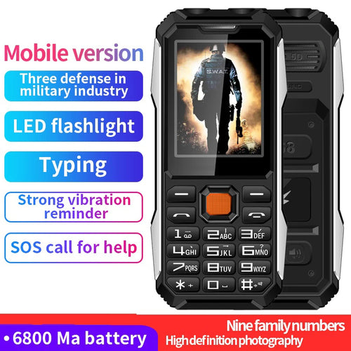 Slim Rugged Outdoor Phone - Dual SIM, Big Button, Long Standby