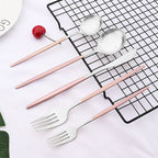 Dinnerware Pink Silver Silverware Cutlery Set Stainless Steel Luxury Flatware Home Fork Spoon Knife Kitchen Dinner Set Drop ship