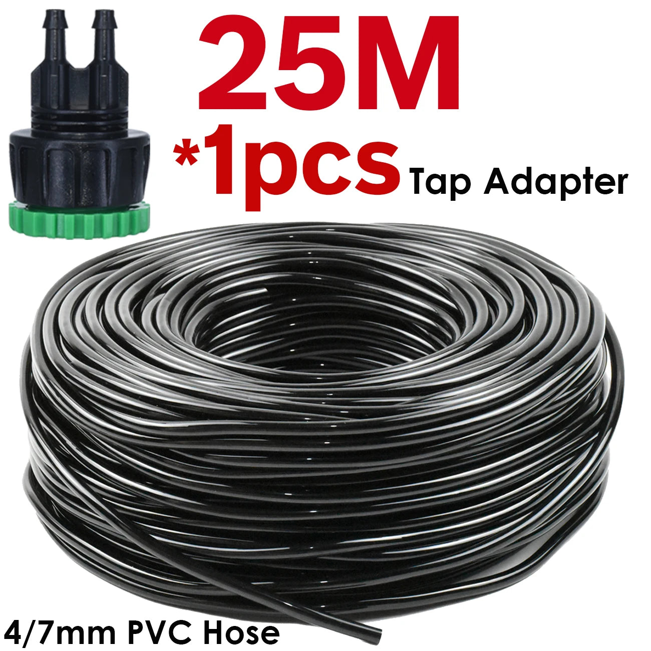 SPRYCLE 5m-100m 1/4'' Garden Watering Hose 4/7mm PVC Micro Drip Irrigation Pipe Tubing for Sprinkler Lawn Pot Plant Greenhouse