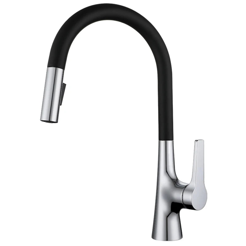Bagnolux Brass Chrome Black Brushed Gold Spray Rotation Deck Mounted Hot And Cold Water Sink Taps Pull Out Spout Kitchen Faucet