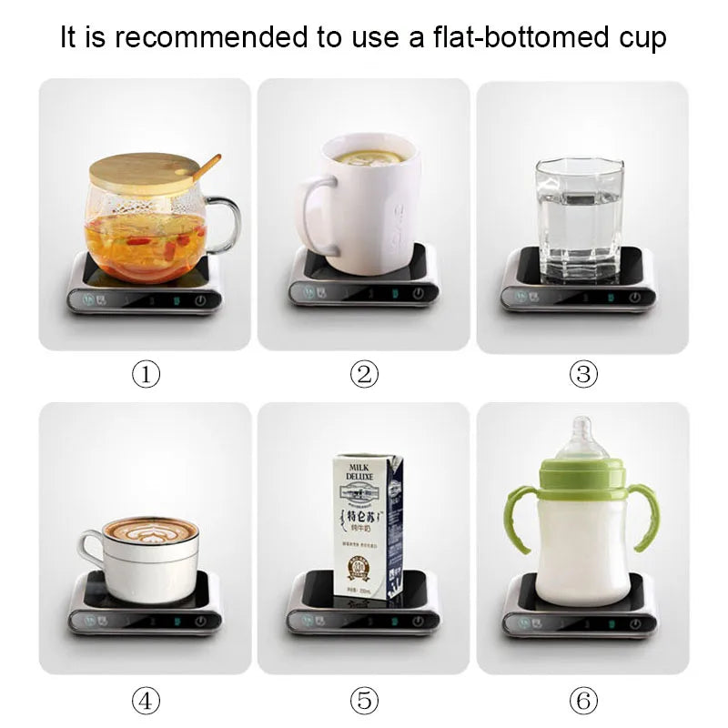 5V Cup Smart  USB Heated Mug Coaster Cup Heater Taza Calienta Agua Thermostatic Cup Mat Pad Oficina Hot Milk Coffee Warmer Pad