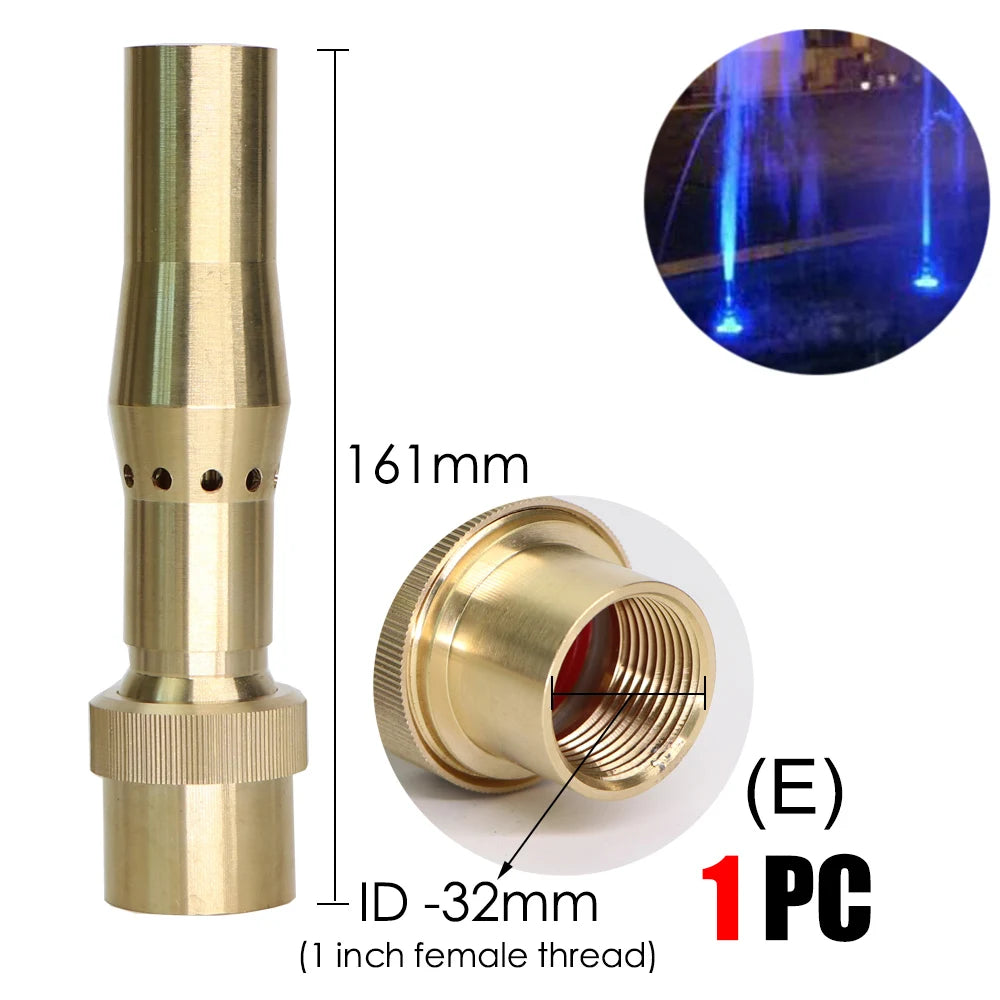 Brass Sprinklers Rotating Fountain Nozzles Landscaping Pond Outdoor Jet Straight Fountain Spray Head Irrigation Plants Watering