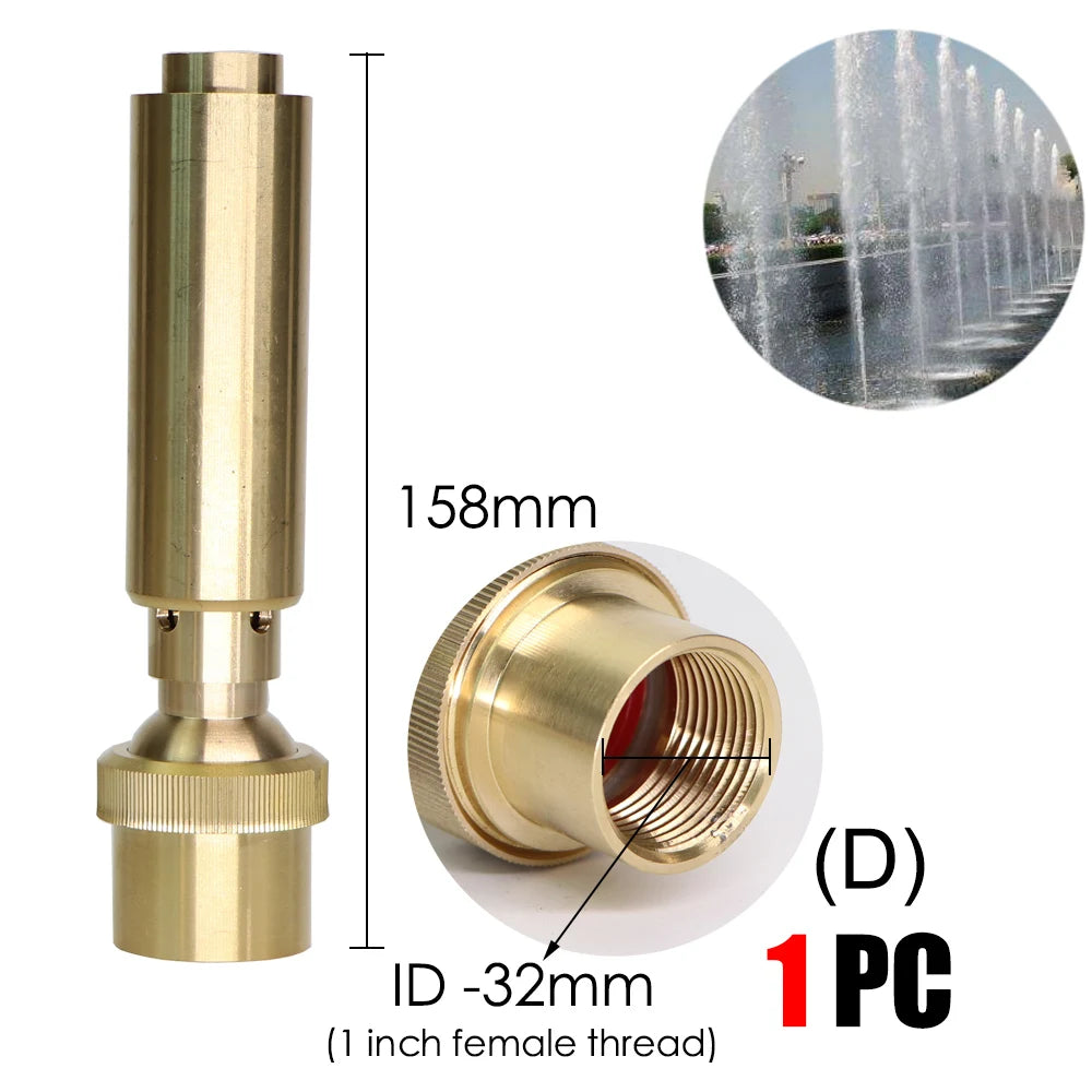 Brass Sprinklers Rotating Fountain Nozzles Landscaping Pond Outdoor Jet Straight Fountain Spray Head Irrigation Plants Watering