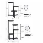 3/4 Tier Metal Plant Stand Indoor Black Tall Flower Pot Holder Display Rack Foldable for Patio Garden Living Room Corner Balcony