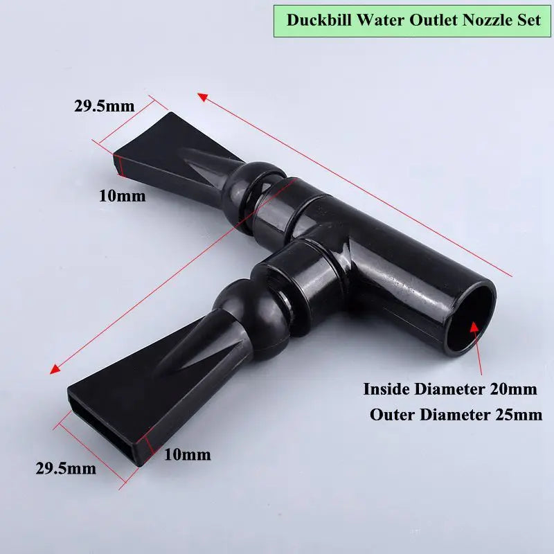 1PC Black /Transparent Aquarium Fish Tank Water Pump Duckbill Water Outlet Nozzle Duckbilled Sprinklers Return Pipe Fitting