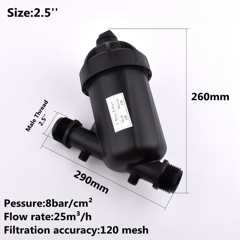 3/4"~2.5"Inch 120 Mesh Filter Element Y-Type Disc Filter Agricultural Irrigation  Water Pump Protection Garden Sprayer Filter