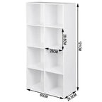 WOLTU 1PC Book Shelf 8 Storage Cubes Unit Freestanding Bookcases Organizer for Living Room Bedroom Office Home Furniture