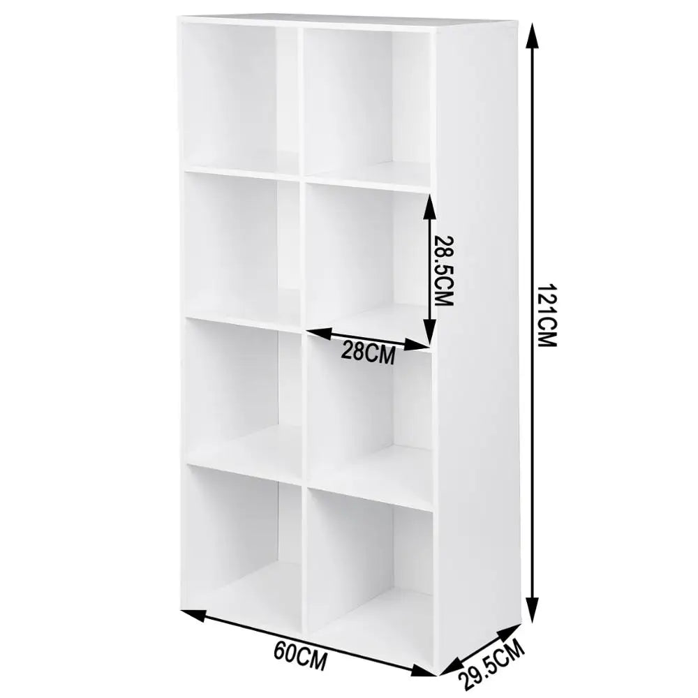 WOLTU 1PC Book Shelf 8 Storage Cubes Unit Freestanding Bookcases Organizer for Living Room Bedroom Office Home Furniture