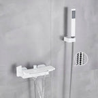 Bathroom Tub Faucet Single Handle Waterfall Spout Mixer Tap with Hand Shower Wall Mounted Bath Faucet Bathtub Faucet Water Mixer