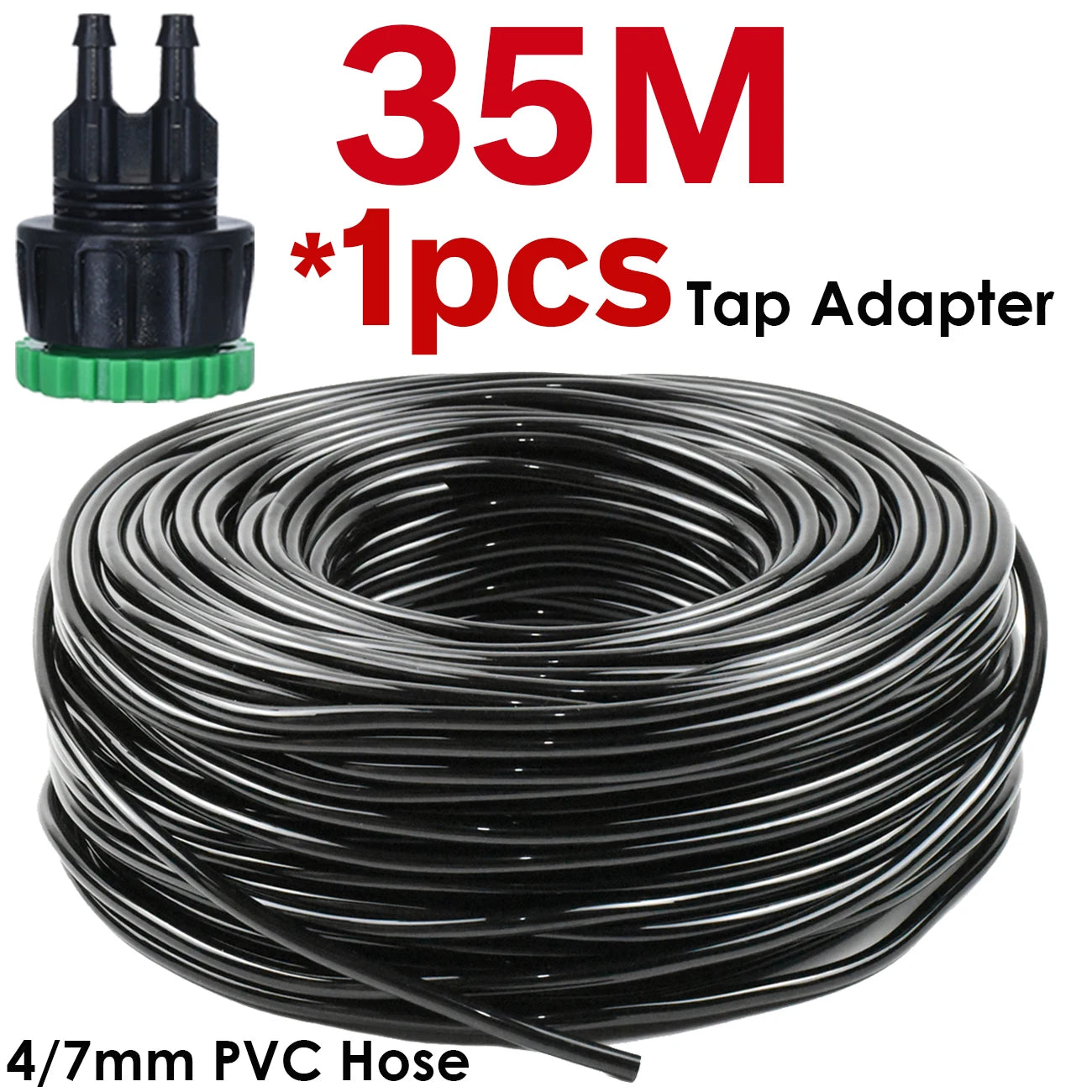 SPRYCLE 5m-100m 1/4'' Garden Watering Hose 4/7mm PVC Micro Drip Irrigation Pipe Tubing for Sprinkler Lawn Pot Plant Greenhouse