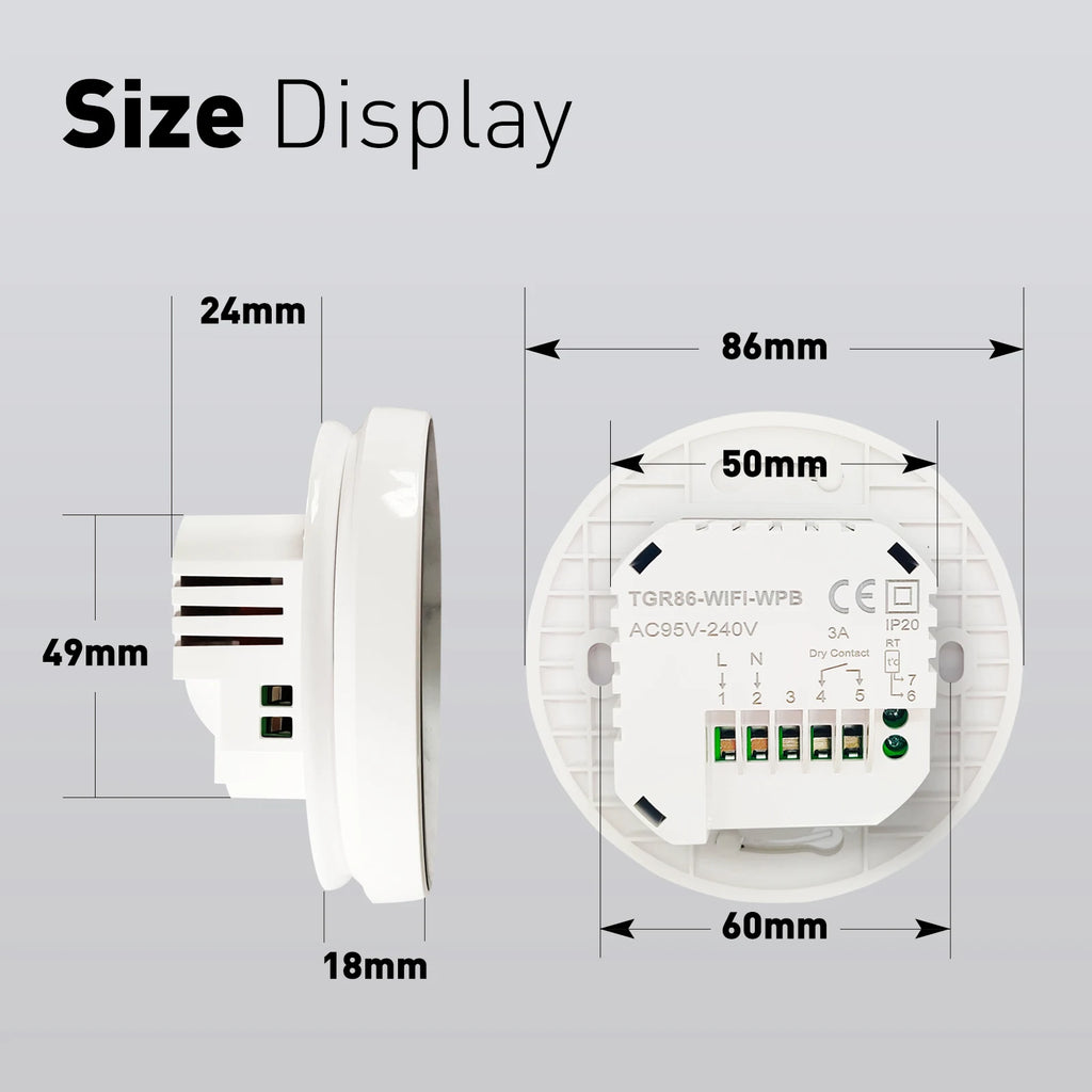 Beok Tuya Smart Thermostat Wifi Eletric Underfloor/ Water Gas Boiler Heating Room Temperature Controller Works with Alice Alexa