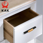 KAK Fashion Black Kitchen Cabinet Handles Aluminum Alloy Cupboard Door Pulls Gold Drawer Knobs Long Furniture Handle Hardware