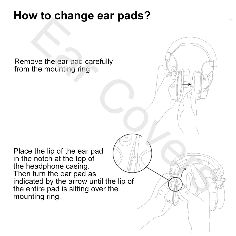 Ear Pads For Sennheiser HD205 Headphone Earpads Replacement Headset Ear Pad PU Leather Sponge Foam