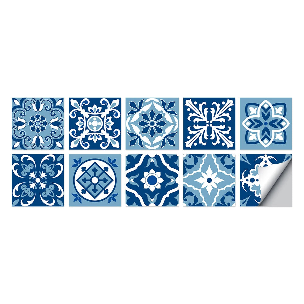 Tile Stickers Waterproof Kitchen Retro Moroccan Self Adhesive Bathroom Decal Vinyl Peel And Stick Wall Decoration Wallpaper