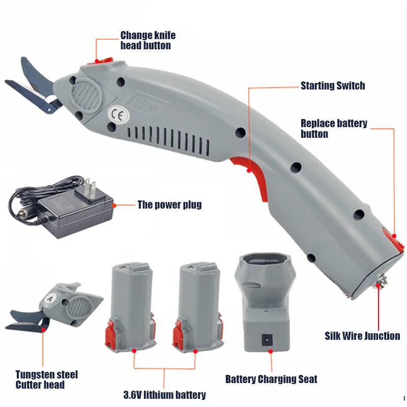 Power tools Miniature Electric Scissor Head Cloth Cutting Electric Scissor Handheld Automatic Clothing Cutting Machine