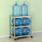 Stainless Steel Kitchen Storage Rack with Brake Wheels, Microwave Oven Rack, Multi-Layer Floor Stand