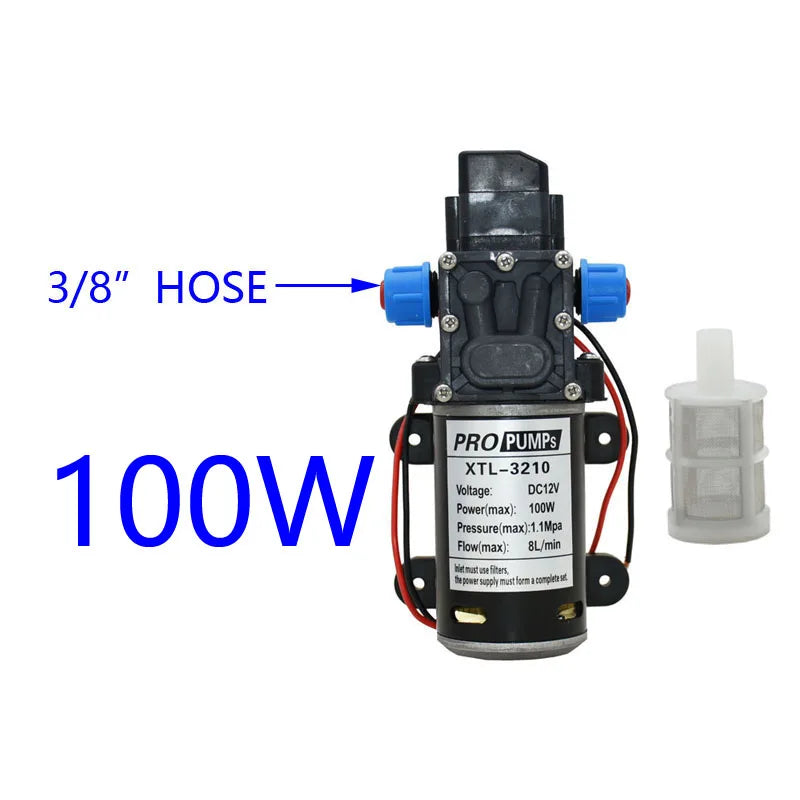 DC 12Volt 60w 80w 100w Diaphragm pump Water Micro High Pressure Self-Priming Booster Pump for Garden irrigation car wash