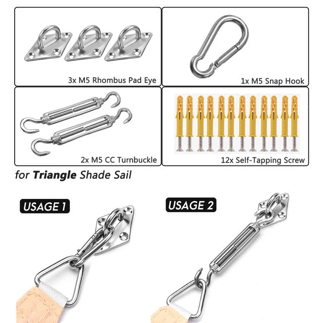 3x3x3M Triangle Sun Shelter Shade Sail LED Light String Awnings Outdoor Romantic Warm Waterproof gazebo garden YARD sail awning