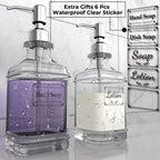 300/550Ml Soap Dispenser High Quality Antique Thick Clear Glass Hand Soap Dispenser Stainless Steel Pump Bathroom Bottles Tool