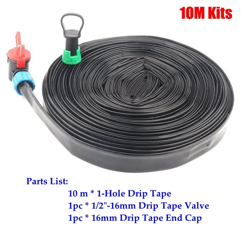 5~50m Drip Irrigation System Rain Drip Tape Farm Greenhouse Home Garden Plants Trickle Irrigation Drip Hose Emitter Inside