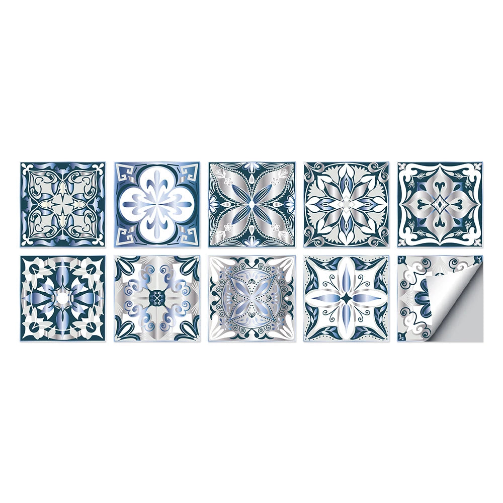 Tile Stickers Waterproof Kitchen Retro Moroccan Self Adhesive Bathroom Decal Vinyl Peel And Stick Wall Decoration Wallpaper