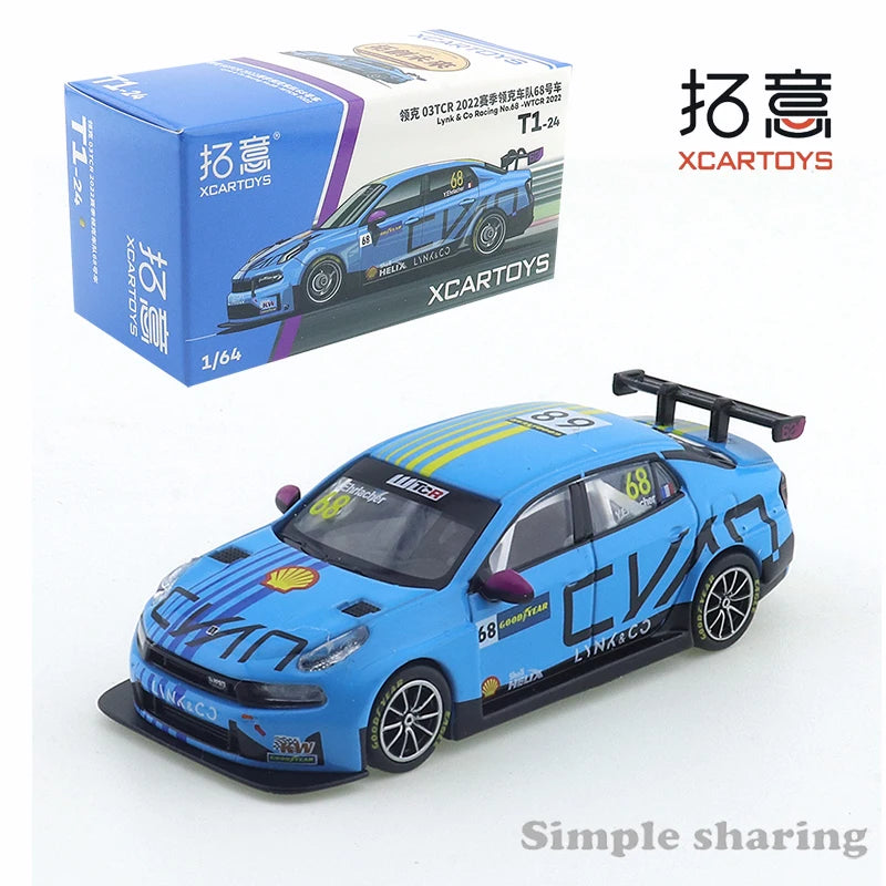 XCARTOYS 1:64 Lynk&Co Racing No.68.100 WTCR 2022 Car Alloy Toys Motor Vehicle Diecast Metal Model for Children