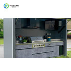 Customized Outdoor Kitchen Cabinet with Gas Stove Modular BBQ Island Stainless Steel for Patio Cooking