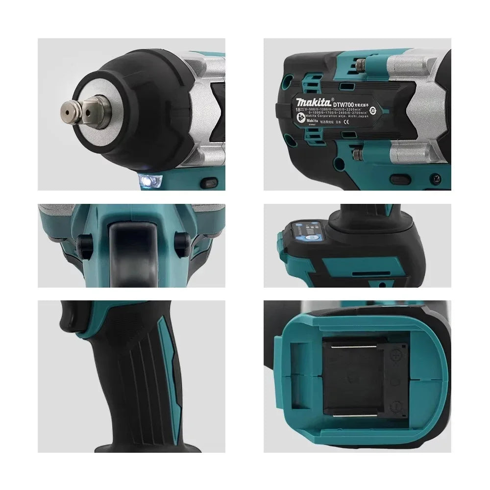 Makita Brushless DTW700 Electric Impact Wrench Cordless Electric Wrench 1/2 inch for Makita 18V Battery Screwdriver Power Tools