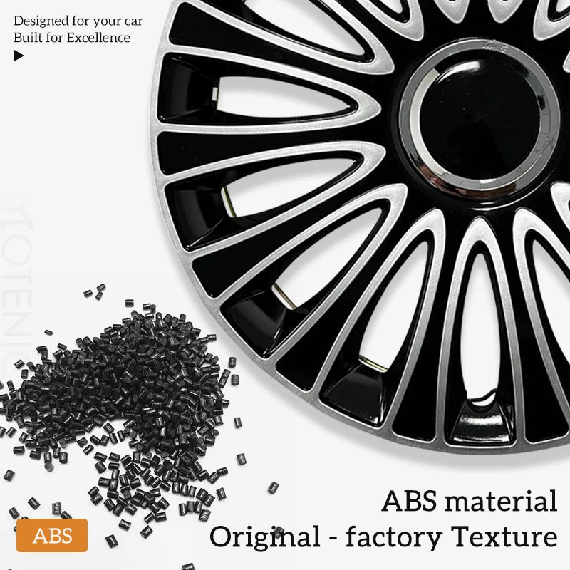 15 inch Dagger Style Hubcaps Black & Silver Wheel Covers for Cars Set of 4 Fits Honda Volkswagen, Chevy, Mazda,Dodge Hub Caps