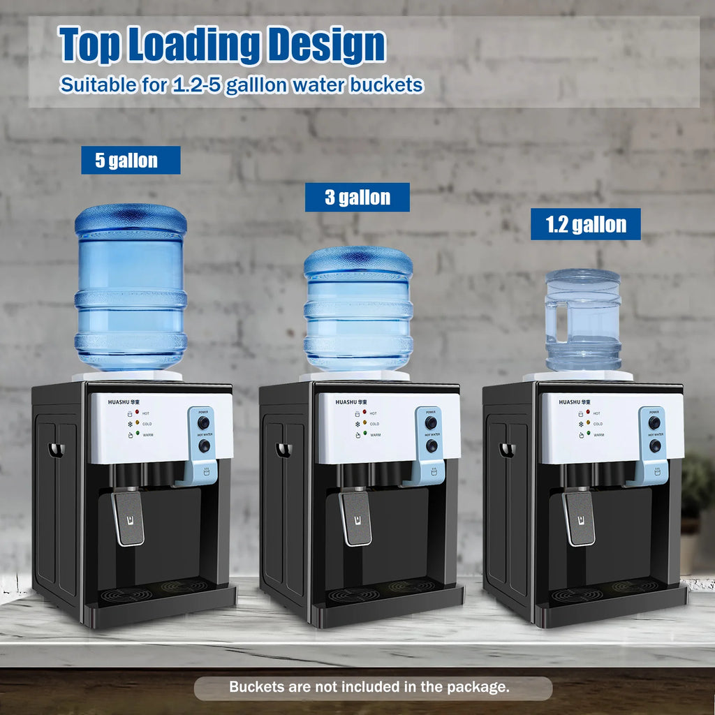 5 Gallon Top Loading Water Cooler Dispenser Freestanding Countertop Hot & Cold Water Dispenser for Home Office Dorm