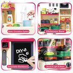 New kitchen tableware table Simulates kitchen cooking functions Electric toy Children's role-playing game Educational toy