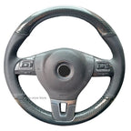 Custome Car Steering Wheel Cover For Volkswagen Golf 6 VW Jetta Sagitar 2014 Style Suede Leather Carbon Pattern Leather 2 Style