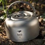 Keith Titanium Kettle 1L, Bacteriostatic Flatware, Ultralight Outdoor Camping Tableware Coffee Kettle, Travel Cookware Pot
