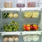 Kitchen Storage Box Fruit Vegetable Preservation Organizer Transparent Egg Container Under-shelf Refrigerator Drawer