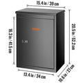 SucceBuy Wall Mounted Anti-theft Mailbox Waterproof Package Delivery Boxes for Outside Large Storage locking Mailbox for Home