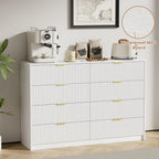 Large White Dresser with 8 Drawers, 55" Wide Dressers & Chests of Drawers with Large Capacity Storage