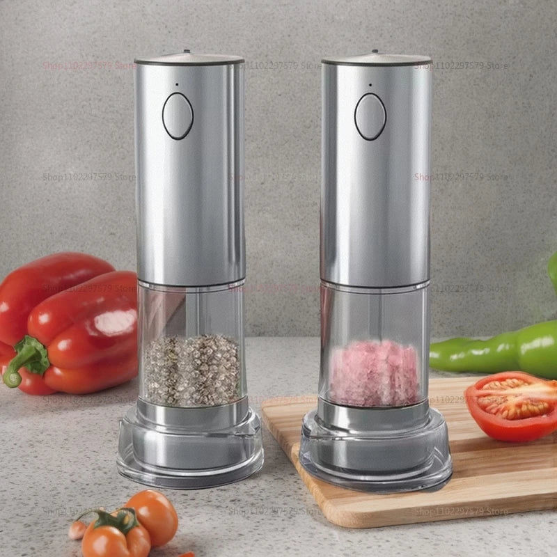Power Salt And Pepper Grinder Kit, USB Rechargeable, Adjustable Roughness, Large Capacity Automatic Grinder Kitchen Tools