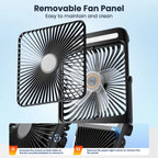 Warmco D4 Portable Desk Fan Rechargeable 20000mAh Camping Fan with Lig