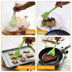 5PCS Silicone Kitchen Cooking Utensils Set Non-Stick Flexible Kitchen Tools With Cake Spatula Whisk Oil Brush And Cooking Shovel