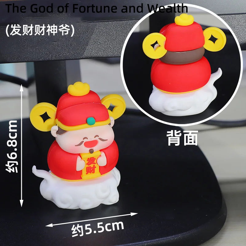 Chinese mini Fairy Ornaments Guanyin Desktop God of Wealth Mascot Crafts Buddha Shrine Entrance Decoration Car Ornaments