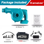 Kamolee Household Electric Leaf Blower 2 in 1 Vacuum Cleaner for Blowing Dust Computer Dust Cleaning Blower 18V-21V Power Tools