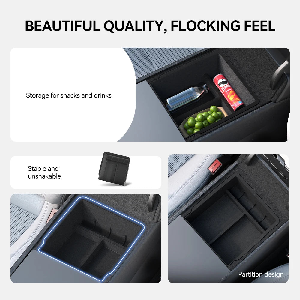 YZ For Tesla Model 3 Highland Model Y Juniper 2021-25 Center Armrest Hidden Storage Box Cup Holder Console Organizer accessories