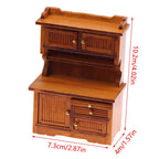 Mini Dollhouse Furniture Set, 1/12 Sideboard Bookcase Model for Home Kitchen Décor Scene