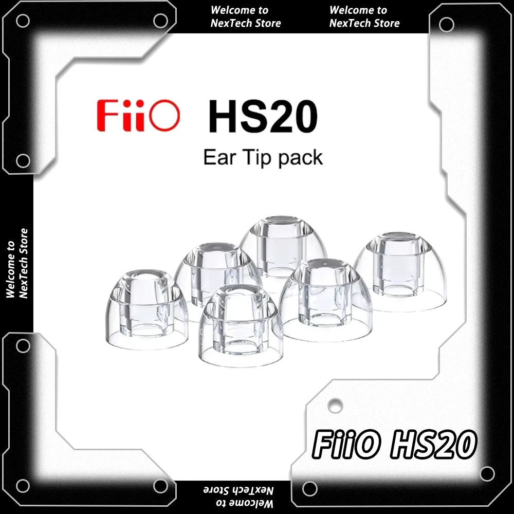 FiiO HS20 Transparent Earphone Cover Liquid Silicone Ear Tips Eartips 3pairs Bass Boost Customize EarTips LFGB Authentication
