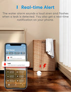 Meross Homekit Smart Water Sensor Leak Detector Flood Water Leakage Alarm Security Alarm Sensor  Work with Alexa
