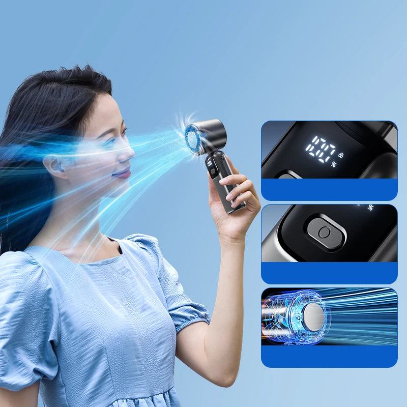 29000 RPM Semiconductor Refrigeration Handheld Electric Fan High speed