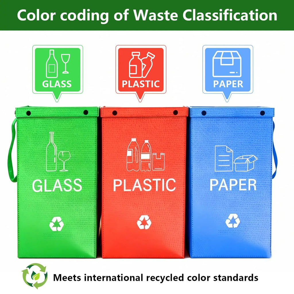 Kitchen Trash Can Waste Sorting for Indoor and Outdoor Training Paper Plastic and Glass Storage Bottle Collection Container